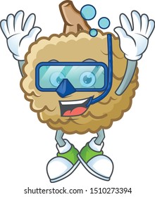 Diving marolo character mascot on white background