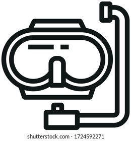 Diving mask black icon on white background