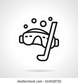 Diving mask. Black simple line vector icon