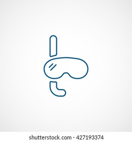 Diving Mask Blue Icon On White Background