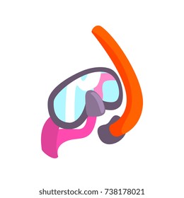 Diving mask and breathing tube for snorkeling