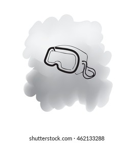 Diving mask cartoon drawing icon