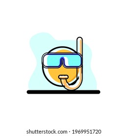 Diving Mask Character Conceptual Vector Illustration Design eps10
