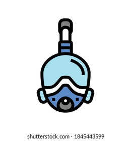 Farbsymbol für Tauchmaske, Vektorgrafik. Tauchmaske-Zeichen. einzelne Symbolillustration