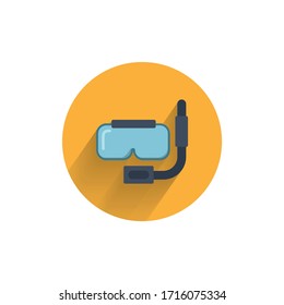 diving mask colorful flat icon with shadow. diving flat icon