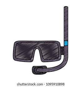 Diving mask equipment scribble