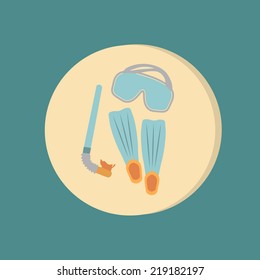 diving mask , fins and snorkel . diving symbol . sea ??holiday icon
