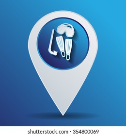 diving mask, fins and snorkel. diving symbol. sea holiday icon