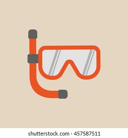 Diving mask flat icon illustration