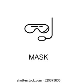 Diving mask flat icon. Single high quality outline symbol of sport equipment for web design or mobile app. Thin line signs of mask for design logo, visit card, etc. Outline pictogram of mask 