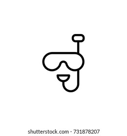 Diving mask flat icon. Single high quality outline symbol of water for web design or mobile app. Thin line signs of swimming for design logo, visit card, etc. Outline logo of sport 