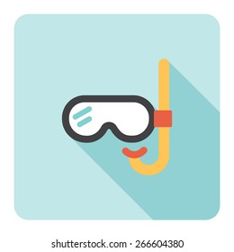 Diving mask flat icon. Vector illustration.
