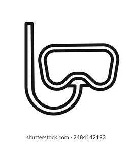 Diving mask icon black and white vector sign