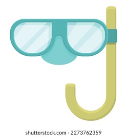 Vector de dibujos animados de iconos de máscara de buceo. Niño de verano. Diversión en agua