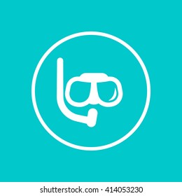 Diving mask icon in circle, diving sign, vector illustration