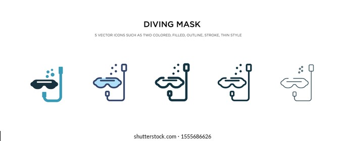 diving mask icon in different style vector illustration. two colored and black diving mask vector icons designed in filled, outline, line and stroke style can be used for web, mobile, ui