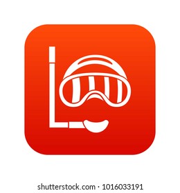 Diving mask icon digital red for any design isolated on white vector illustration