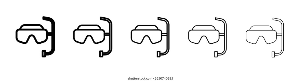 Diving mask icon flat illustration set logo