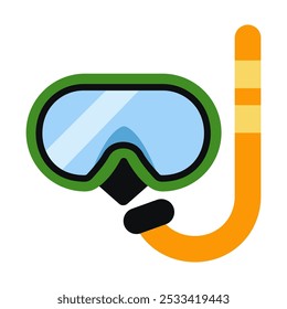 Diving mask icon. Diving mask flat vector style illustration on white background.