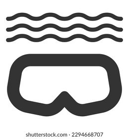 Diving mask  - icon, illustration on white background, glyph style