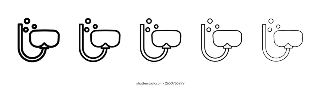 Diving mask icon isolated vector on white background set
