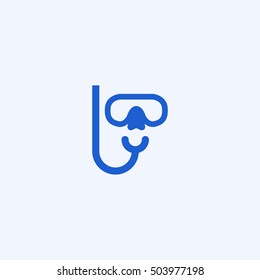 diving mask icon, isolated, white background