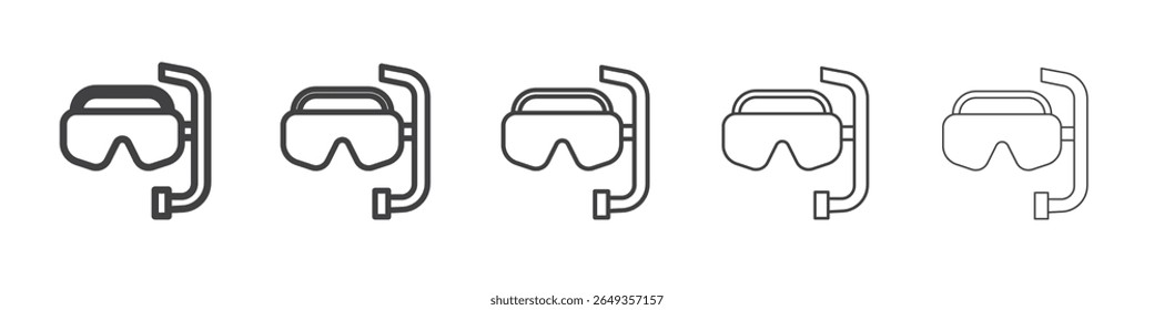 Diving mask icon Line graphics illustration symbol