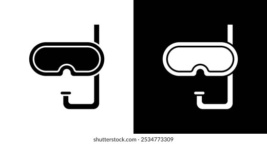 Diving mask icon linear logo isolated