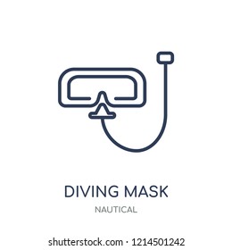 Diving mask icon. Diving mask linear symbol design from Nautical collection. Simple outline element vector illustration on white background.
