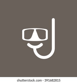 Diving Mask Icon on Dark Gray Color. Eps-10. 