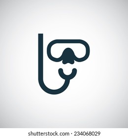 diving mask icon on white background 