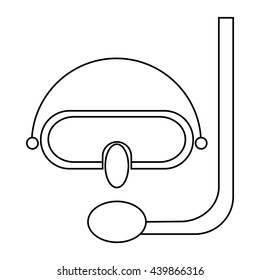 Diving mask icon in outline style