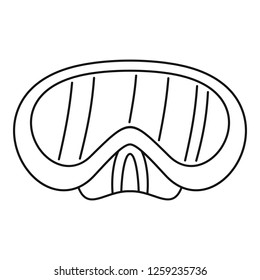 Diving mask icon. Outline diving mask vector icon for web design isolated on white background