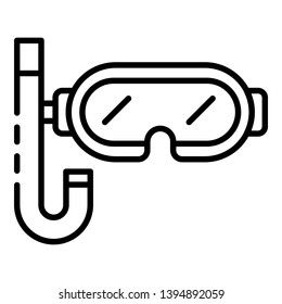 Diving mask icon. Outline diving mask vector icon for web design isolated on white background