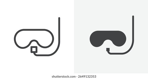 Diving mask icon Outline vector sign