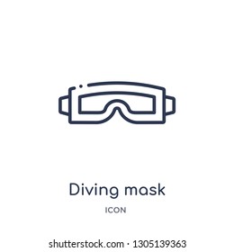 diving mask icon from people skills outline collection. Thin line diving mask icon isolated on white background.