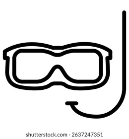 Diving mask icon Simple thin line stroke