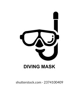 Diving mask icon. Snorkel icon isolated on background vector illustration