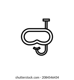 Diving Mask, Icon, Snorkel, Swimwear, Snorkelling, Scuba, Diver Line Icon, Vector, Illustration, Logo Template. Suitable For Many Purposes.