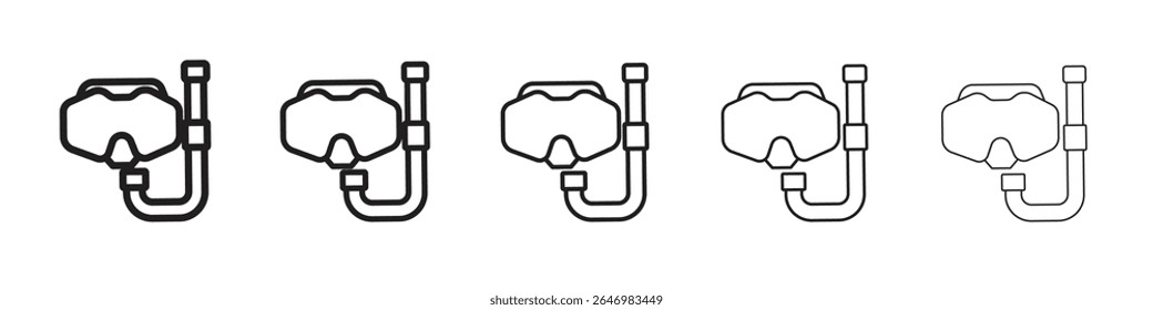 Diving mask icon thin flat outline style vector sign