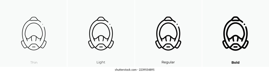 diving mask icon. Thin, Light Regular And Bold style design isolated on white background