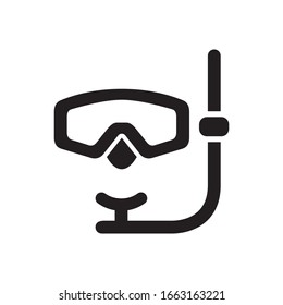 Diving mask icon in trendy flat style design. Vector graphic illustration. Suitable for website design, logo, app, and ui. EPS 10.