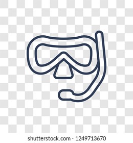 Diving mask icon. Trendy linear Diving mask logo concept on transparent background from Nautical collection
