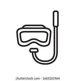 Diving mask icon in trendy outline style design. Vector graphic illustration. Suitable for website design, logo, app, and ui. Editable vector stroke. EPS 10.
