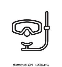 Diving mask icon in trendy outline style design. Vector graphic illustration. Suitable for website design, logo, app, and ui. Editable vector stroke. EPS 10.