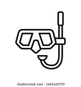 Diving mask icon in trendy outline style design. Vector graphic illustration. Suitable for website design, logo, app, and ui. Editable vector stroke. EPS 10.