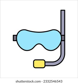 Diving mask icon. Underwater equipment. Summer beach element. vector illustration on white background