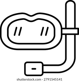 Diving Mask Icon Vector Element line icon design vector icons