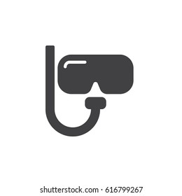Diving mask icon vector, filled flat sign, solid pictogram isolated on white. Scuba symbol, logo illustration. Pixel perfect