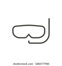 Diving mask icon vector. Line swimm activity symbol isolated. Trendy flat outline ui sign design. Thin linear graphic pictogram for web site, mobile app. Logo illustration. Eps10.